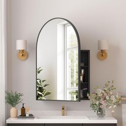 NEW Arched Medicine Cabinet - Matte Black (20"x30")