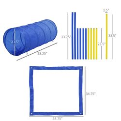 PawHut Backyard Competitive Dog Agility Training Kit Obstacle Course Equipment