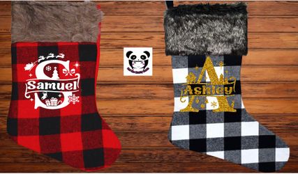 Personalized FUR CUFF CHRISTMAS STOCKINGS 