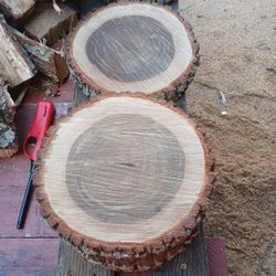 Solid oak circles for decorations