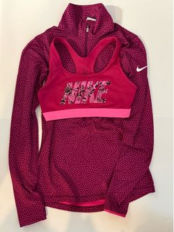 Nike Sports Bra & Quarter zip Set- S