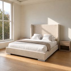 Bed Frame Beige New