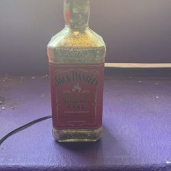 Jack Daniels Liquor Bottle Tennessee Fire Glitter Lamp