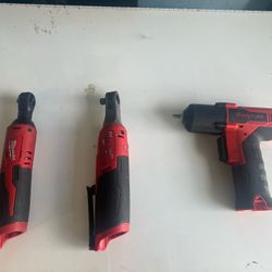 (READ DESCRIPTION)Milwaukee Ratchets & Snap On Impact Drill