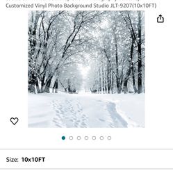 SJOLOON Winter Backdrop Snow Photography Backdrop Customized Vinyl Photo Background Studio JLT-9207(10x10FT)