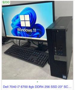 Dell  i7-6700- 8GB RAM- 256GB SSD -24"screen Win 11+office