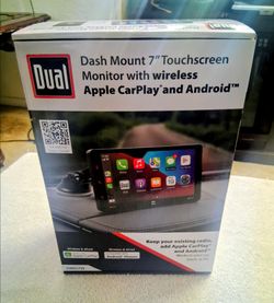 Dual Dash mount 7" Touchscreen monitor with wireless Apple car play and Android Brand new In the box