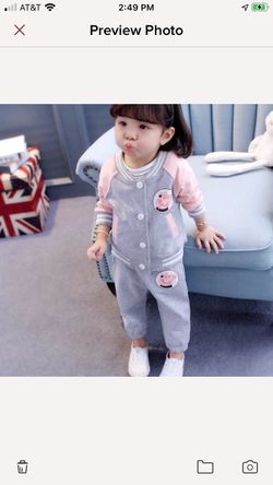 NWT Peppa Pig Gray 2pcs Outfit Set size 3T 5T