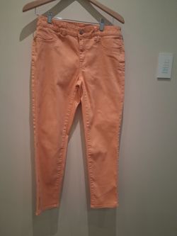 CHICO'S Peach Skinny Cropped Jeans