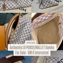 **AUTHENTIC ** Louis Vuitton Artsy Azur mm AUTHENTIC LIKE NEW + LOUIS VUITTON Emilie Damier Azur Wallet White