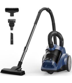 Sweepcent Canister Vacuum Cleaner 45KPa Power Bagless Canister Vacuums for Home with 5 Tools 4.5QT Dust Cup Double HEPA Filter Lightweight Multi-Surfa
