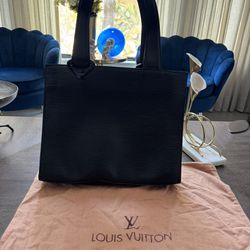 Authentic Louis Vuitton Black Epi Leather Shoulder Gemeaux Tote Bag