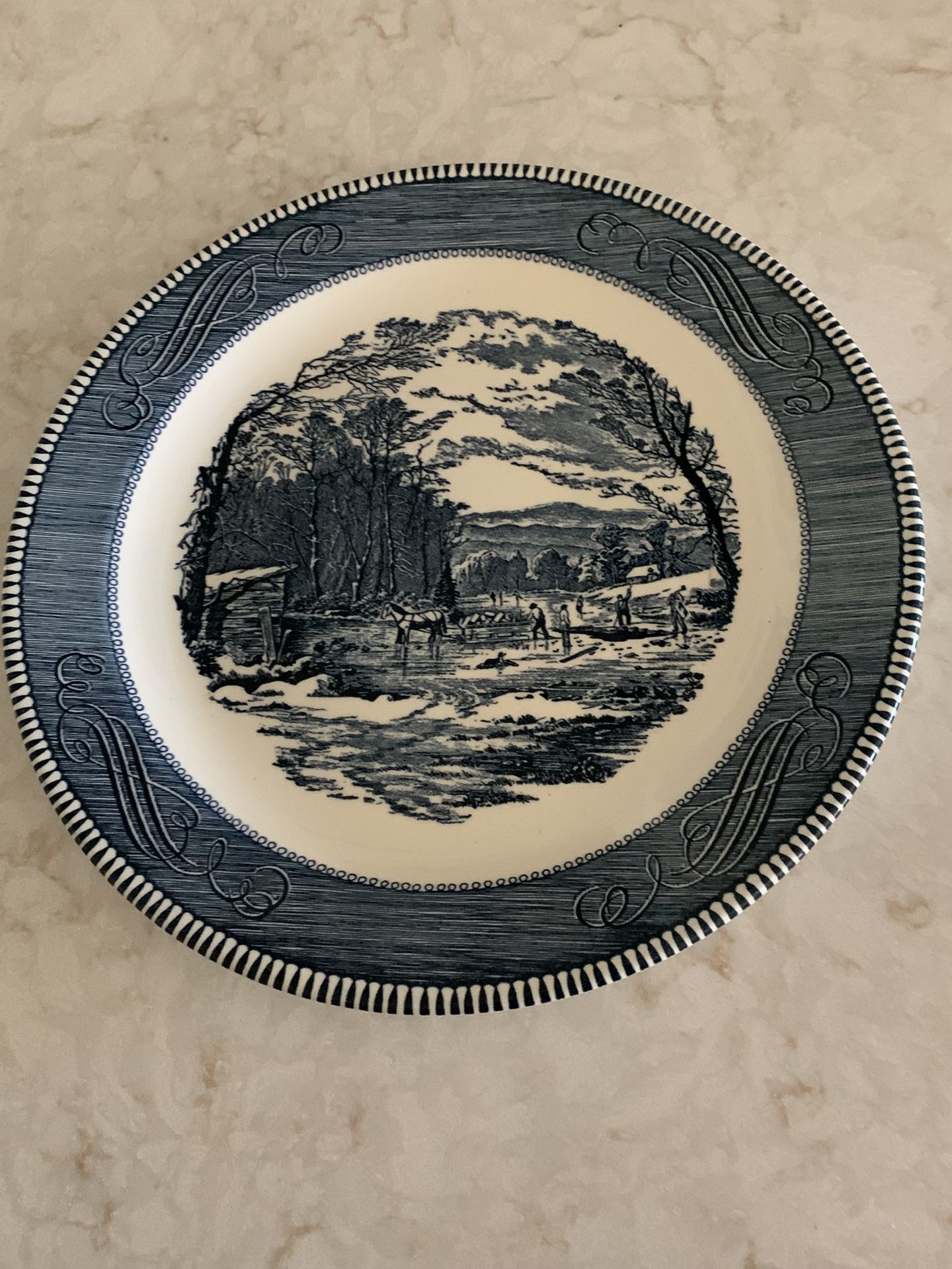 Currier and Ives Collectible 12” Round Plate
