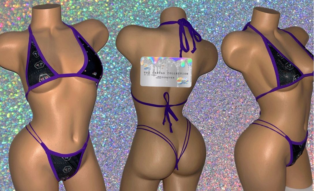 {EXOTIC DANCE/ CLUB/ RAVE WEAR}: 2 PIECE SET WITH RHINESTONES