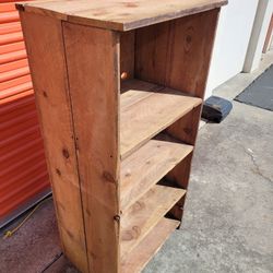 Vintage Wood Storage Book Shelf Custom Made 