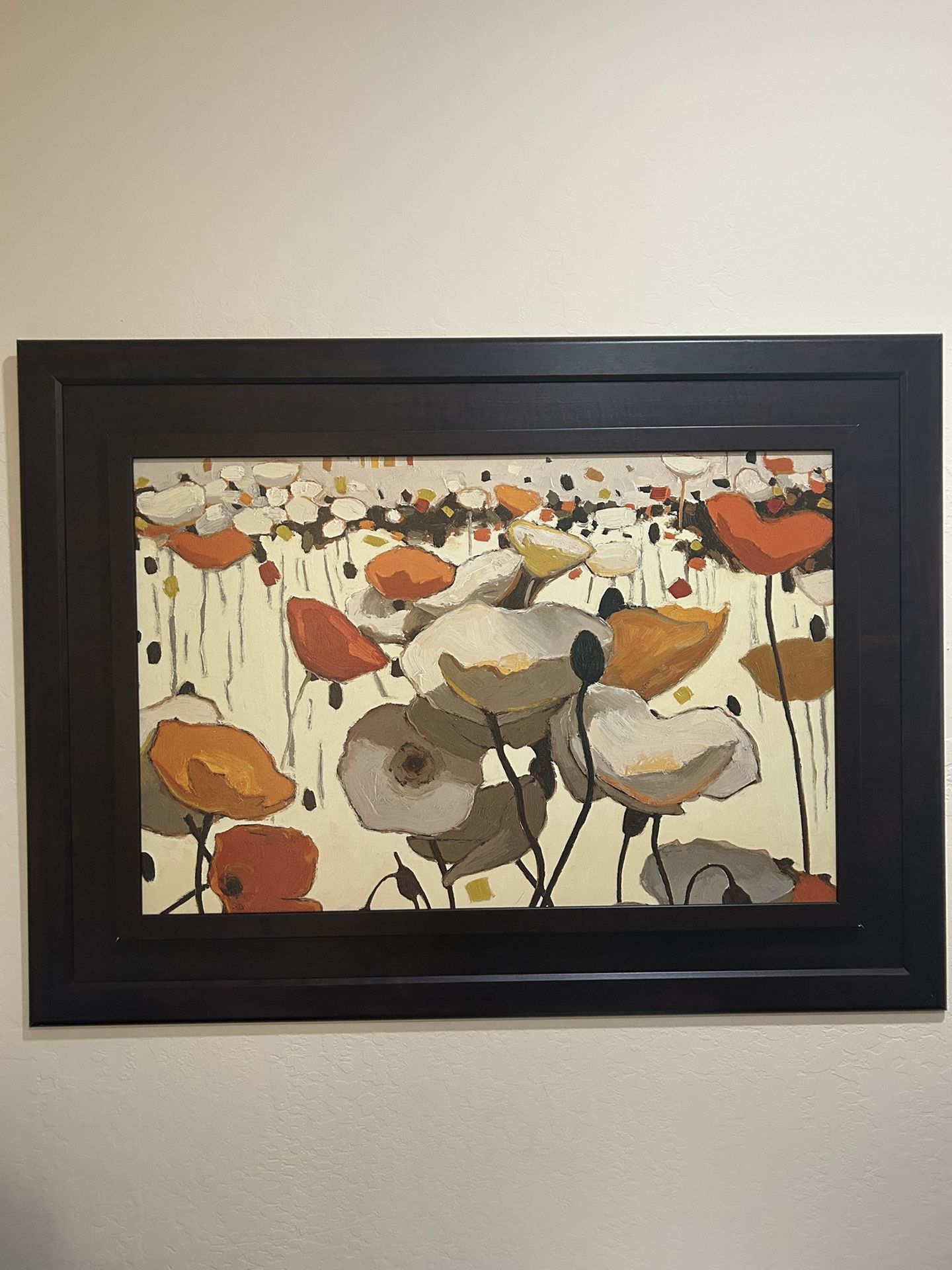 Brown Framed Picture “Poppies”