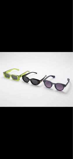 3 Pair Fashion Sunglasses – Green + Black + Matte Dark | $20