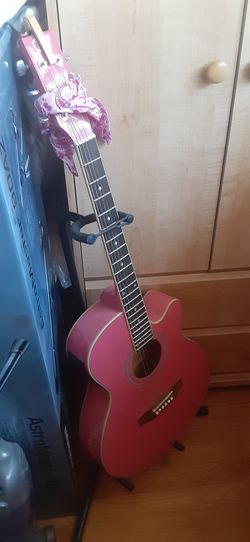 JBJ PINK GUITAR. CHARLESTON,SC