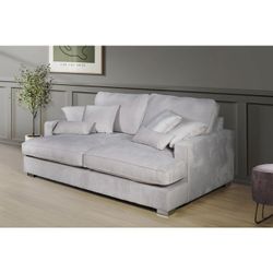 OVERSIZED LOVESEAT LIGHT GRAY VELVET COUCH LOVE SEAT