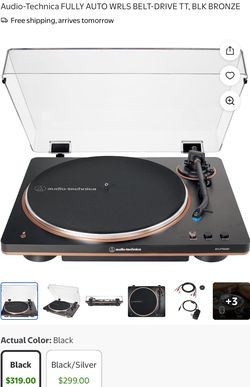 Audio-Technica FULLY AUTO WRLS BELT-DRIVE TT, BLK BRONZE