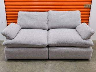 Living Spaces Jolene Silver Grey 84in 2 Piece Modular Loveseat Sofa