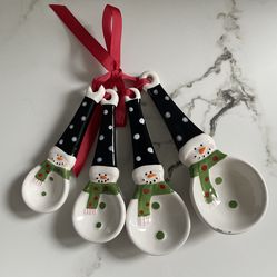 Cute Vintage Snowman Measuring Spoons Set of 4