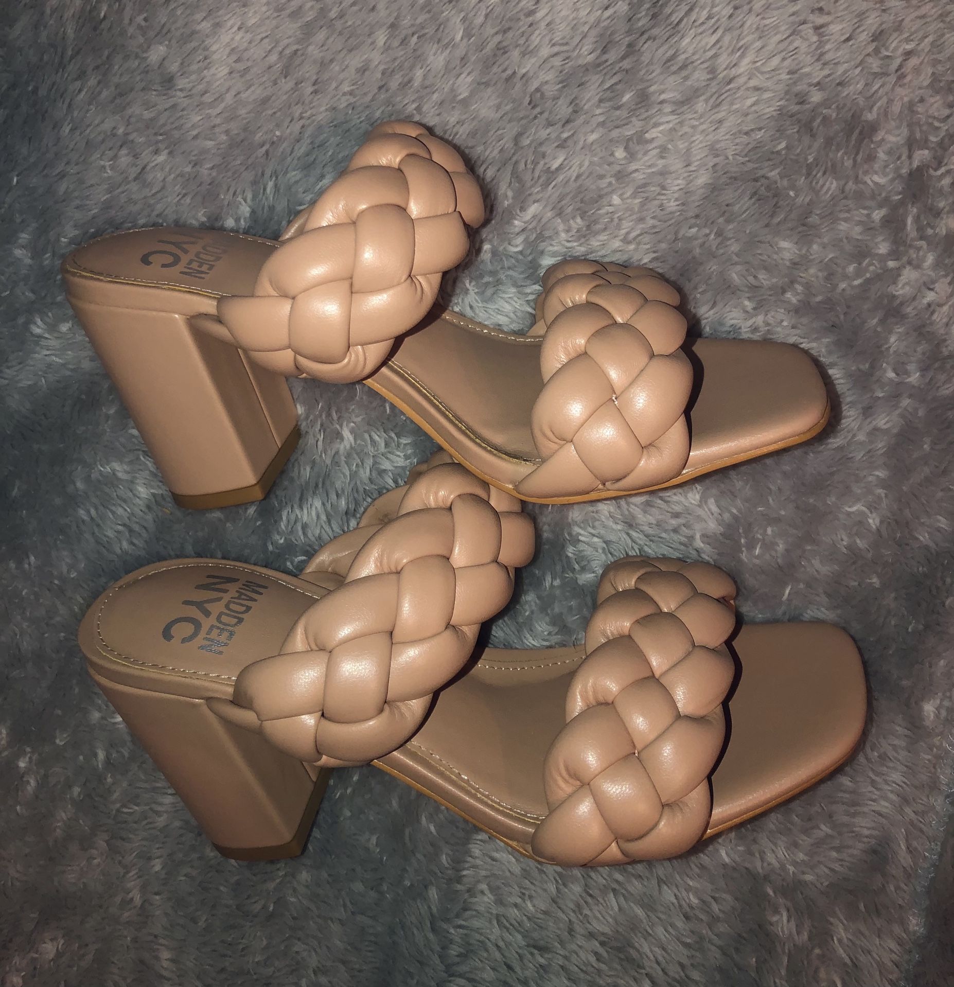 Blush beige Braided Madden NYC Heels Size Womens 6