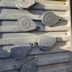 Lot of 6 Reclaimed Wire Block Pulleys