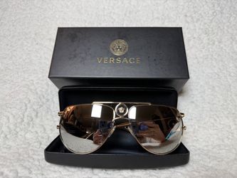 Versace Aviator Sunglasses Gold Mirrored Lenses
