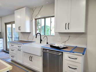 Kitchen cabinets solid wood and countertops