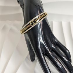 Designer Inspired 18k Gold Plated Bangle.  3.5in Width