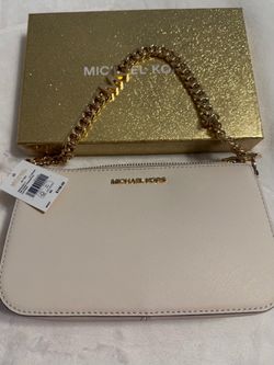 Michael Kors small jet set purse light cream color
