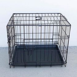 New in box $30 Folding 24” Dog Cage 2-Door Folding Pet Crate Kennel w/ Tray 24”x17”x19” And 