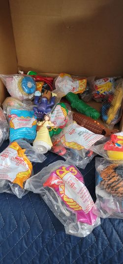 Box of Old and New McDonald's Toys