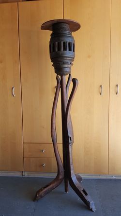 Antique rustic Wooden Corner lamp