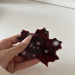 Red abstract, leaf coaster, or decor