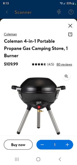 Coleman 4-in-1 Portable Propane Camping Stove, Includes Stove, Wok, Griddle  & Grill; Camping Grill with Instastart Ignition, Grease Tray, & 7000 BTUs