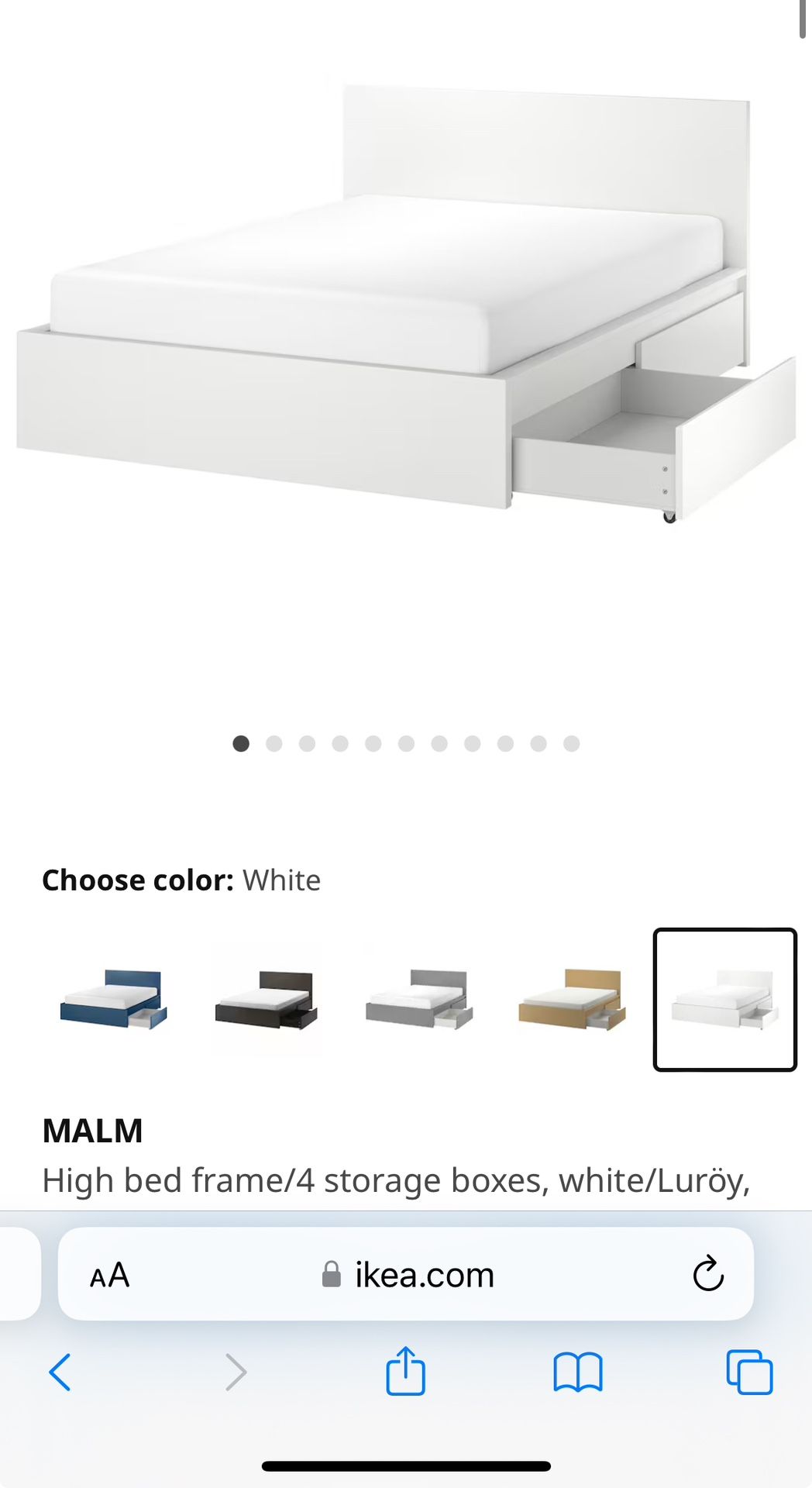 IKEA MALM QUEEN BED with 4 Storage Drawers