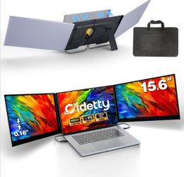 "CIDETTY Ultra Light & Thin Triple Portable Monitor for Laptop 1080P FHD IPS Display for 13-17"" Laptop"