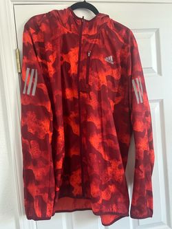 Adidas Red Camo Hooded Running Jacket