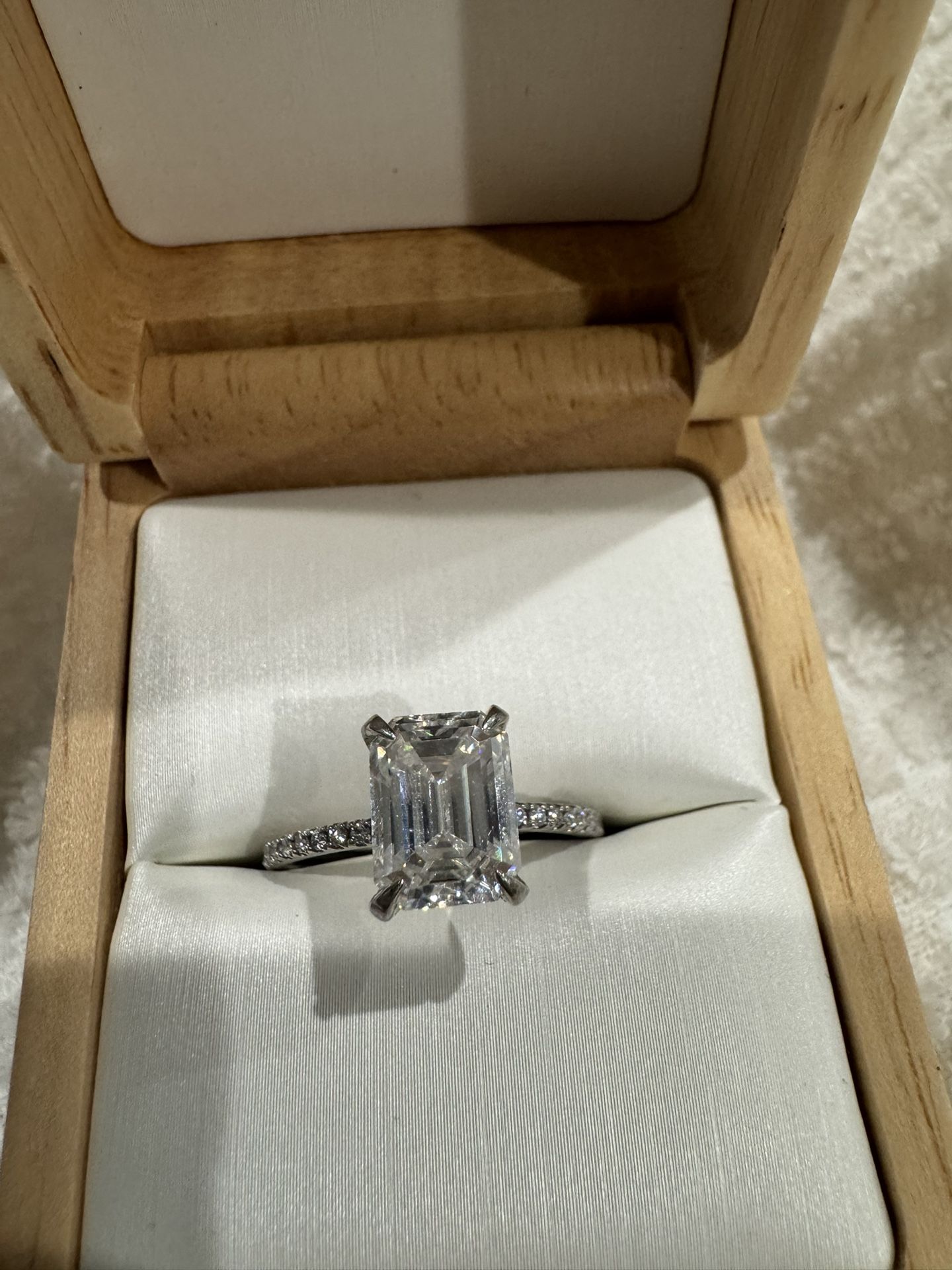 1.25 Carat Moissanite Ring With 18 Karat White Gold
