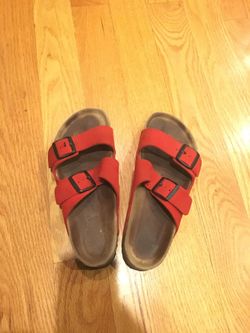 Women’s 40 Birkenstocks-Red