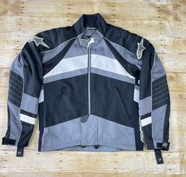 Alpinestars Sz S Motorcycle Jacket Black Grey White Full Zip Side Logo Spellout jacket