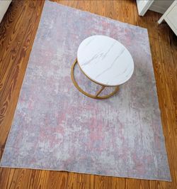 Pink Gray Abstract Area Rug 5x7