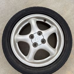 ► (1) Slightly Bent Mazda Miata 15" OEM Light Weight Alloy Wheels NA NB w/ 195/50/15 Tire