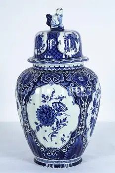19th Century Bosch Belgium Porcelain vase Ginger Jar Antique Hand Painted Paid $2875