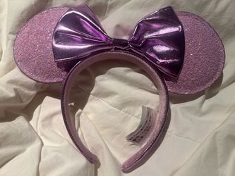 Women’s Disney Minnie Mouse Purple Glitter Ears Bow Headband