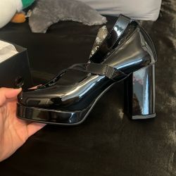 Lamoda Black Chrome Heart Heels/Shoes