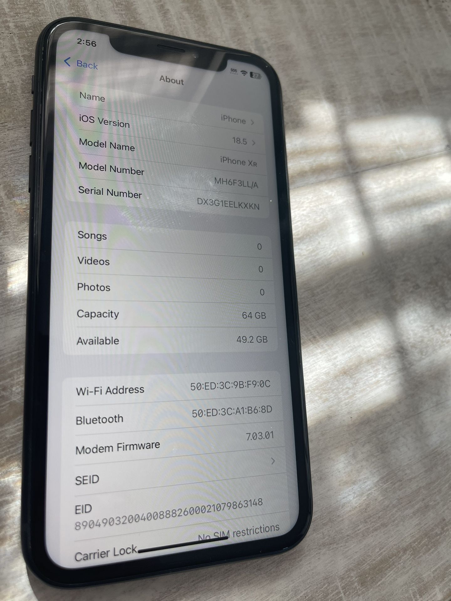 Unlocked iPhone XR 64GB Black.