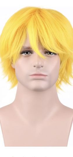 12 Inches Yellow Wig Short Yellow Wig 